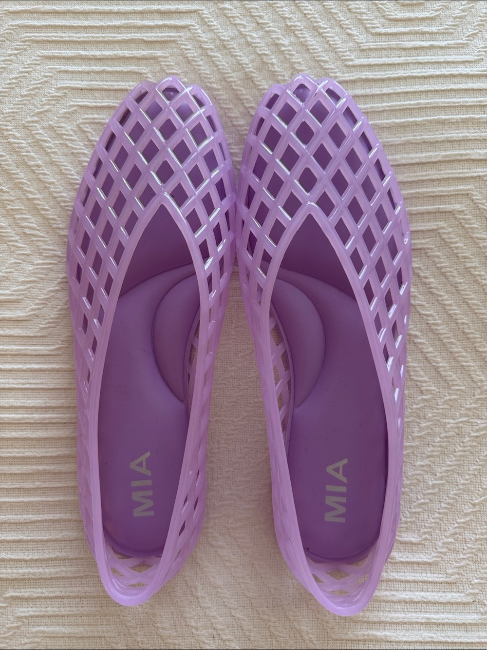 MIA Lavender Lattice Slip-On Flats